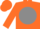 Silk - Orange, orange 'jm' on grey ball, grey and orange sleeves, orange cap