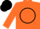 Silk - Orange, 'gjr' in a black circle, black bands on orange sleeves, black cap