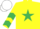 Silk - Yellow, Emerald Green star and chevrons on sleeves, white cap