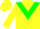 Silk - Yellow body, green chevron, yellow arms, green hooped, yellow cap