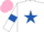 Silk - WHITE, ROYAL BLUE star and armlets, PINK cap