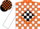 Silk - Orange, black diamond frame, white blocks on sleeves