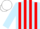 Silk - Light blue, red striped, light blue sleeves, white cap