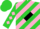 Silk - Lime, pink diagonal stripes, black 'bc' in black diamond frame, pink diamonds on sleeves, lime cap