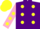 Silk - Purple, yellow spots, pink sleeves, yellow spots, yellow cap