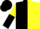 Silk - Black and yellow halved vertically, black sleeves, halved cap