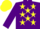 Silk - Purple, yellow stars, yellow cap