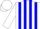 Silk - White, blue stripes, yellow sun, white cap