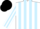 Silk - White body, light blue striped, white arms, light blue striped, black cap