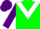 Silk - Green body, white chevron, purple arms, purple cap