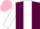 Silk - Maroon, white stripe, white sleeves, pink cap
