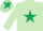 Silk - Light green, dark green star on body and cap, light green sleeves, dark green stars