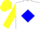 Silk - White, Blue Diamond Frame, Yellow Sleeves, Yellow Cap