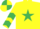 Silk - Yellow, emerald green star, chevrons on sleeves, quartered cap