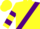 Silk - Yellow, purple smiley face sash, purple bars on sleeves, yellow cap