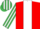 Silk - Red, white stripe, emerald green and white striped sleeves and cap
