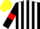 Silk - black, white stripes, red armlets, yellow cap