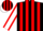 Silk - black, red stripes, white sleeves,red seams, white cap, red stripes