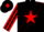 Silk - Black, red star sash on front, red 'grande' & horse emblem on back, red diamond stripe on sleeves