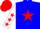 Silk - Blue body, red star, white arms, red stars, red cap