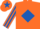 Silk - Orange, Royal Blue diamond, striped sleeves and star on cap