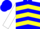 Silk - Blue, yellow chevrons, white sleeves