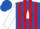Silk - Royal Blue, red stripes, white star, white sleeves, royal blue cap