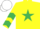 Silk - Yellow, emerald green star, chevrons on sleeves, white cap