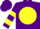 Silk - Purple, black 'nz' on yellow ball, yellow bars on sleeves, purple cap
