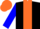 Silk - Black, orange stripe, blue sleeves, orange cap
