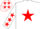 Silk - White, Red star and stars on sleeves, White cap, Red stars