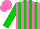 Silk - Rose body, green striped, green arms, rose cap, green striped