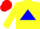 Silk - Yellow body, blue triangle, yellow arms, red cap