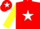 Silk - Red body, white star, yellow arms, red cap, white star
