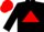 Silk - Black, Red Triangle, Red Cap