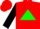 Silk - Red, Green Triangle, Black Sleeves