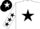 Silk - White, black star, white sleeves, black stars, black cap, white star