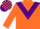 Silk - Orange, purple chevron, check cap