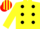 Silk - Yellow, black spots, yellow & red striped cap