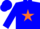 Silk - Blue body, orange star, blue arms, blue cap