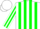 Silk - White, green shamrock and stripes, green stripe on sleeves, white cap