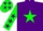 Silk - Purple, green star, green sleeves, purple stars