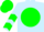 Silk - Light blue, white 'uf' on white circled green ball, green chevrons on sleeves, light bue cap