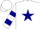 Silk - White, navy blue star, hooped sleeves, white cap
