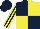 Silk - Dark blue and yellow (quartered), striped sleeves