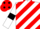 Silk - white, red diagonal stripes, black armlets, red cap, black spots