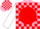 Silk - Pink, red ball, red blocks on white sleeves