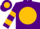 Silk - Purple, purple 'v' on gold ball, gold hoops on sleeves