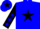 Silk - Blue, black star, black sleeves, blue stars, blue cap, black star
