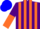 Silk - Purple, orange striped, purple, orange halved sleeves, blue cap